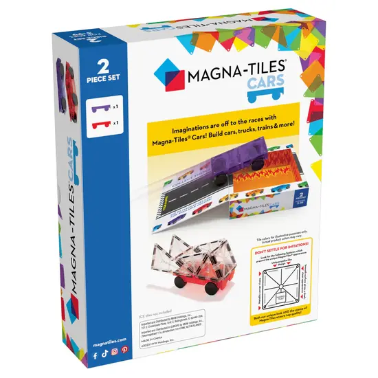 Magna-Tiles Magna-Tiles | Cars Set 2 pièces violet et rouge