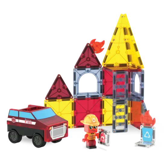 Magna-Tiles Magna-Tiles | Fire Rescue Ensemble de 27 pièces