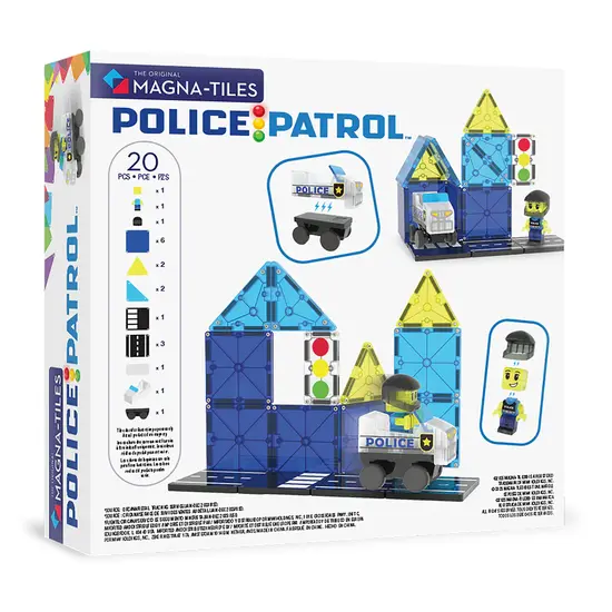Magna-Tiles Magna-Tiles | Police Patrol Ensemble de 20 pièces