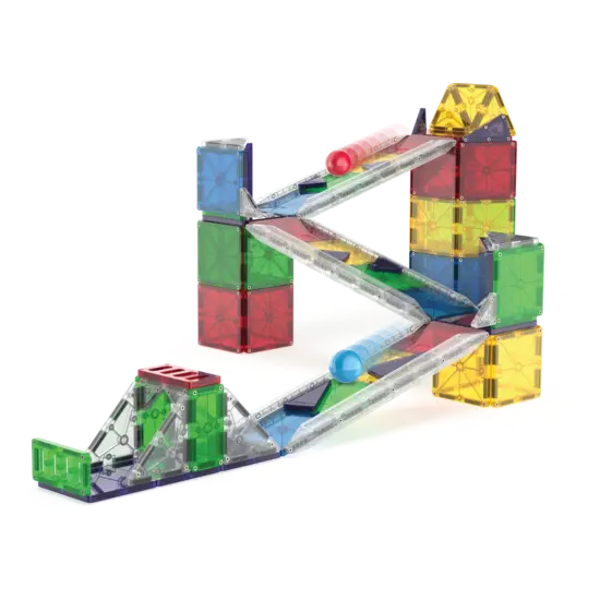 Magna-Tiles Magna-Tiles | Rail Racers Deluxe Ensemble de 90 pièces