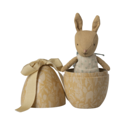 Maileg | Œuf de Pâques avec micro lapin, petit - Jaune crème