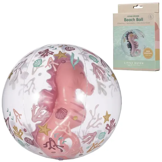 Little Dutch Little Dutch | Ocean Dreams Strandbal 3D Zeepaard Roze