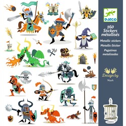 Djeco | 160 autocollants métalliques Chevaliers