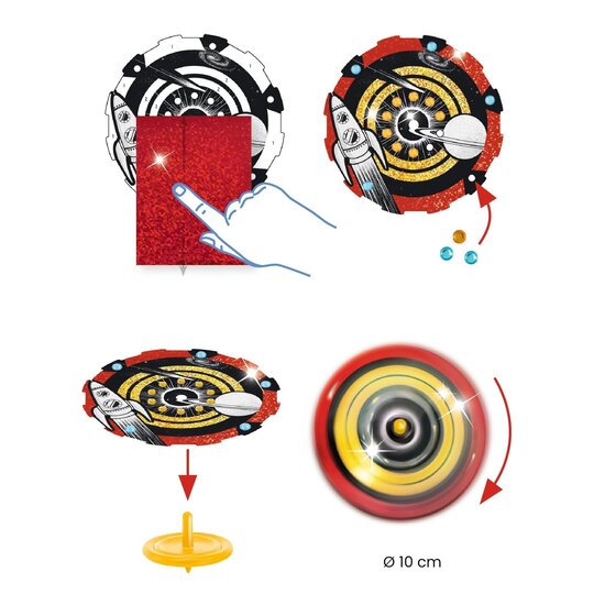 Djeco Djeco | Do It Yourself 2 toupies et 12 disques à métalliser Cosmos hypnotique