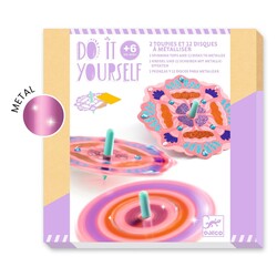 Djeco | Do It Yourself 2 toupies et 12 disques à métalliser Flower Power