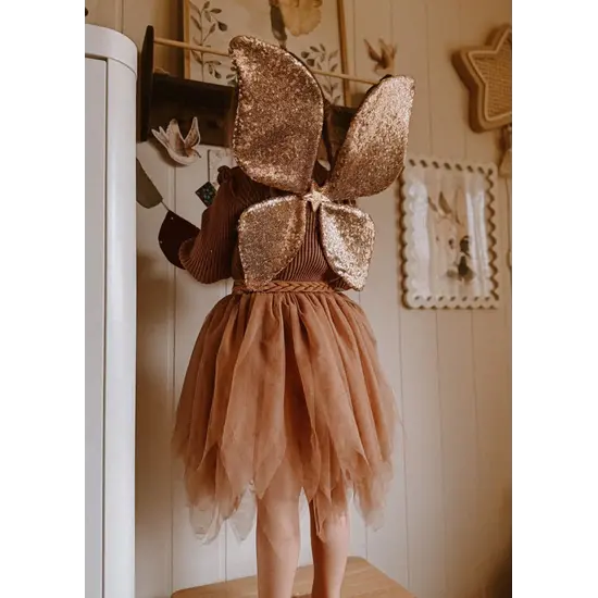 Mrs Ertha Mrs Ertha | The Glitter Butterfly Tutu à volants taupe 3 à 6 ans