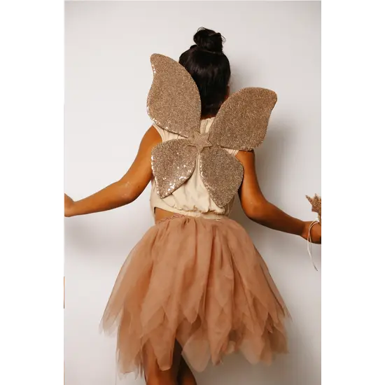 Mrs Ertha Mrs Ertha | The Glitter Butterfly Tutu à volants taupe 3 à 6 ans