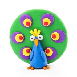 Pâte à modeler Hey Clay oiseau: paon