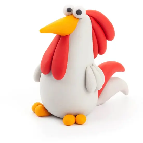 Hey Clay Hey Clay | Pâte à modeler Oiseaux de la ferme - Coq