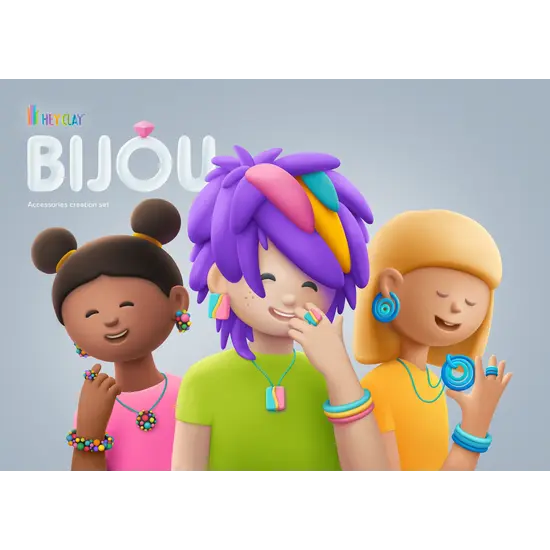 Hey Clay Hey Clay | Pâte à modeler Bijou - Accessoires colorés