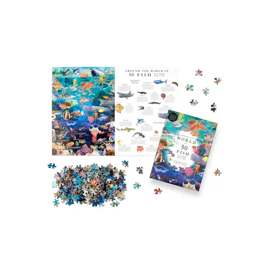 New Mags New Mags | Puzzle autour du monde en 50 poissons, 1000 pièces