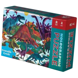 Crocodile Creek | Puzzle holographique dinosaures 50 pièces