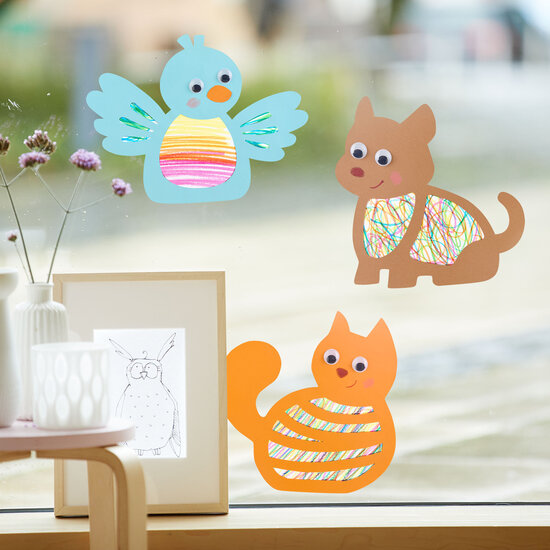 Haba Haba | Kit de bricolage « Premiers dessins » Décoration pour fenêtre Animaux