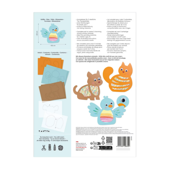 Haba Haba | Kit de bricolage « Premiers dessins » Décoration pour fenêtre Animaux