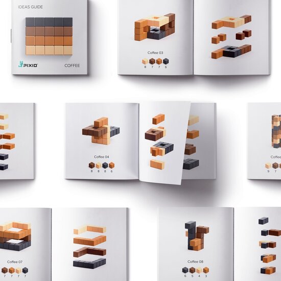 Pixio Pixio | Blocs magnétiques série Abstract Coffee, 60 pièces