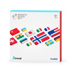 Pixio | Blocs magnétiques « Story Series » Drapeaux, 111 pièces