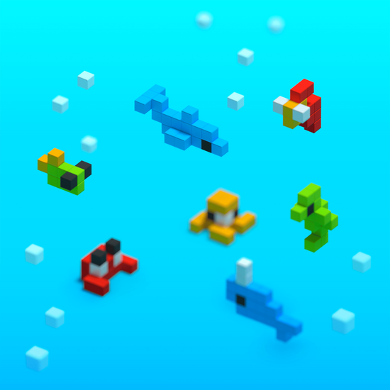 Pixio Pixio | Blocs magnétiques Story Series Mini Ocean, 75 pièces