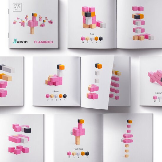 Pixio Pixio | Blocs magnétiques Story Series Flamingo, 24 pièces