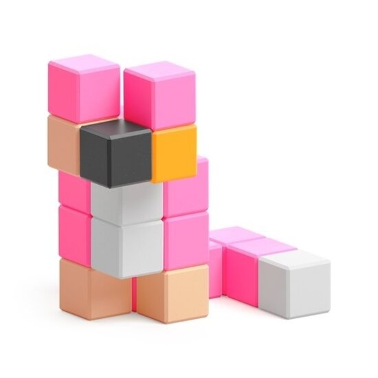 Pixio Pixio | Blocs magnétiques Story Series Flamingo, 24 pièces