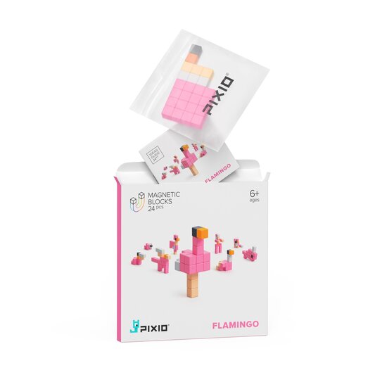 Pixio Pixio | Blocs magnétiques Story Series Flamingo, 24 pièces