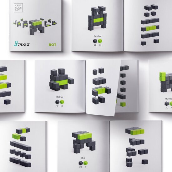 Pixio Pixio | Série « Magnetic Blocks Story » Bot, 24 pièces