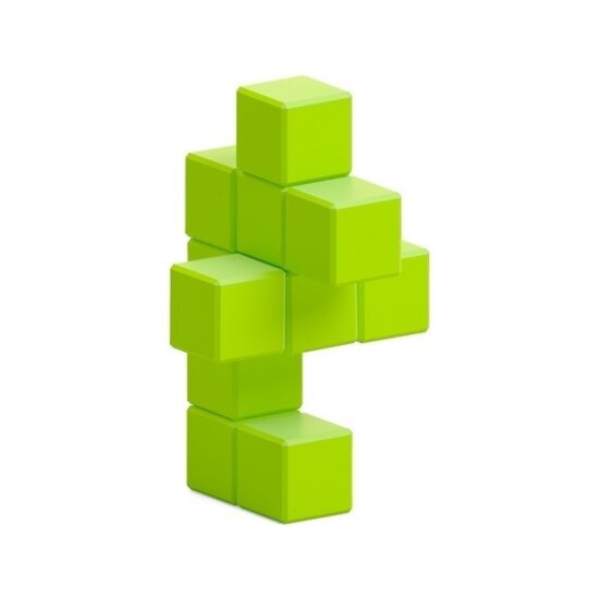 Pixio Pixio | Blocs magnétiques série Color - Hippocampe vert clair, 11 pièces