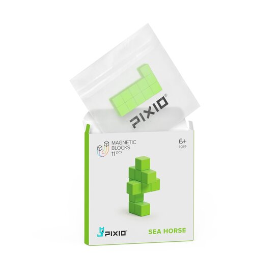 Pixio Pixio | Blocs magnétiques série Color - Hippocampe vert clair, 11 pièces