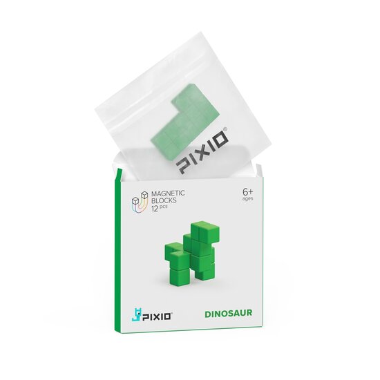 Pixio Pixio | Blocs magnétiques Color Series Dinosaure vert, 12 pièces