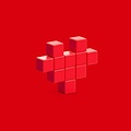 Pixio Pixio | Blocs magnétiques série Color, cœur rouge, 11 pièces