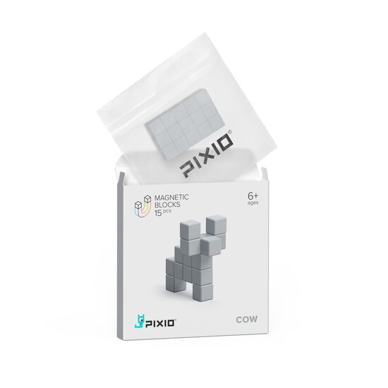 Pixio Pixio | Blocs magnétiques série Color « Vache grise » - 15 pièces