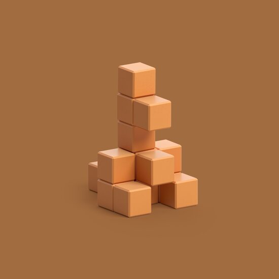 Pixio Pixio | Blocs magnétiques série Color, kangourou marron clair, 15 pièces