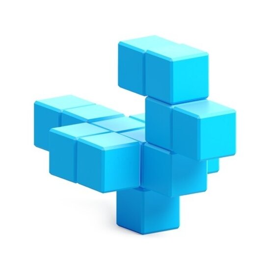 Pixio Pixio | Blocs magnétiques série Color - Oiseau bleu clair, 14 pièces