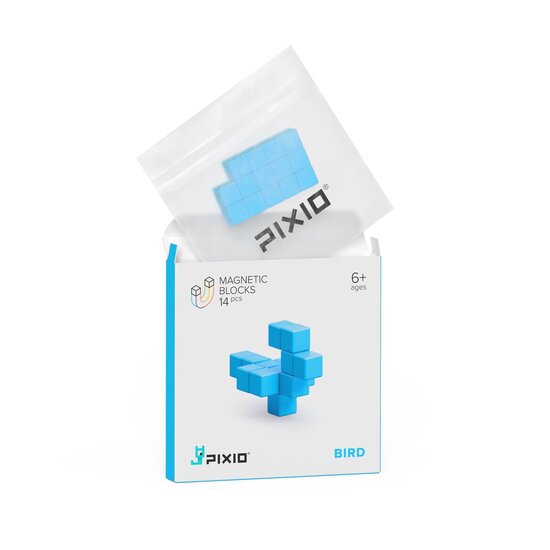 Pixio Pixio | Blocs magnétiques série Color - Oiseau bleu clair, 14 pièces