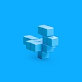 Pixio Pixio | Blocs magnétiques série Color - Oiseau bleu clair, 14 pièces