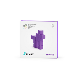 Pixio | Blocs magnétiques série Color - Cheval violet, 12 pièces