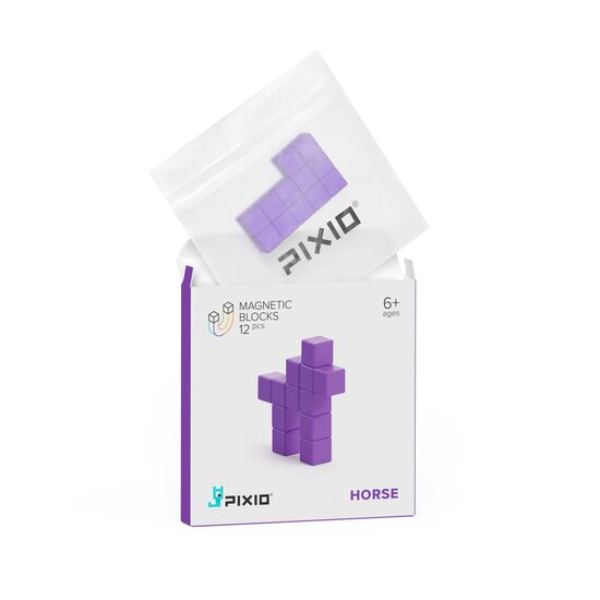 Pixio Pixio | Blocs magnétiques série Color - Cheval violet, 12 pièces
