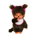 Monchhichi Monchhichi | Fille avec bavoir rose 20 cm