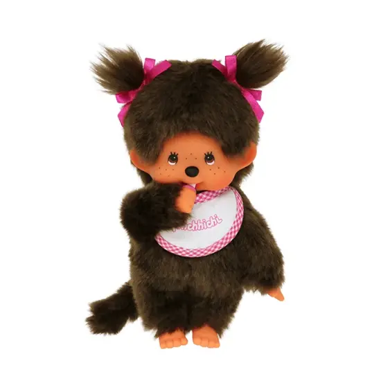 Monchhichi Monchhichi | Fille avec bavoir rose 20 cm