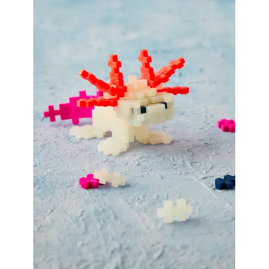 Plus-Plus Plus-Plus | Jouets éducatifs - Blocs de construction Axolotl phosphorescents, 100 pièces