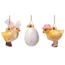 Vondels Vondels | Figurines à suspendre Fashion Chicks Pâques en verre, H 6 cm, lot de 3