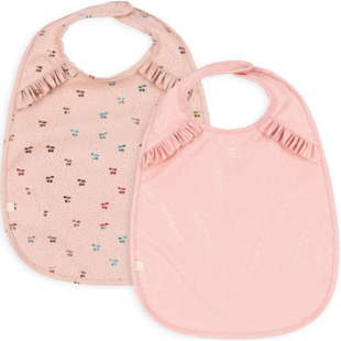 Konges Slojd | Lot de 2 bavoirs à volants « Cherry Sparkle »
