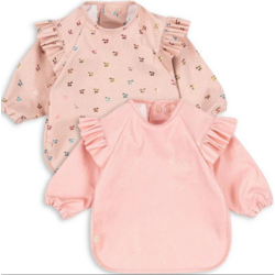Konges Slojd | Lot de 2 bavoirs à manches et à volants « Cherry Sparkle » (18 mois à 3 ans)