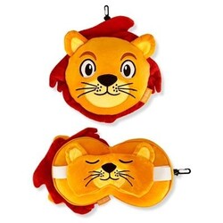 Zoonap | Coussin pour la nuque avec masque de sommeil Billy Brown Zoonap Lumy Lion