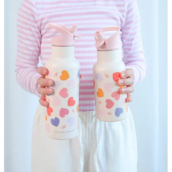 A Little Lovely Company A Little Lovely Company | Bouteille en acier inoxydable « Cœurs »