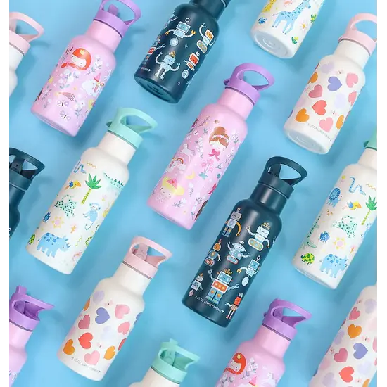 A Little Lovely Company A Little Lovely Company | Bouteille en acier inoxydable « Cœurs »