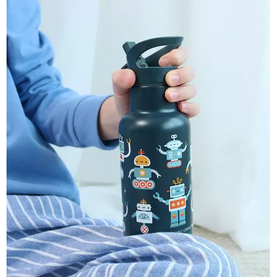A Little Lovely Company A Little Lovely Company | Bouteille en acier inoxydable « Robots »