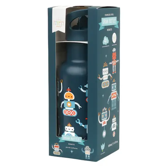 A Little Lovely Company A Little Lovely Company | Bouteille en acier inoxydable « Robots »