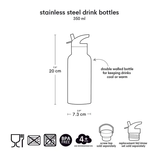 A Little Lovely Company A Little Lovely Company | Bouteille en acier inoxydable « Robots »