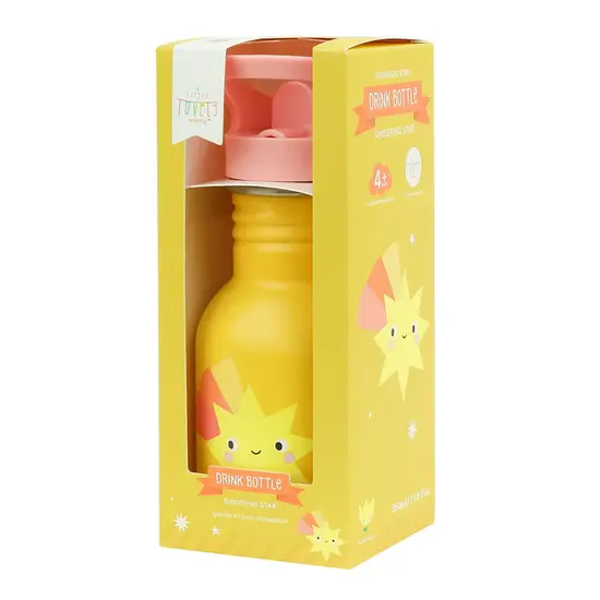 A Little Lovely Company A Little Lovely Company | Petite gourde en acier inoxydable « Étoile filante »