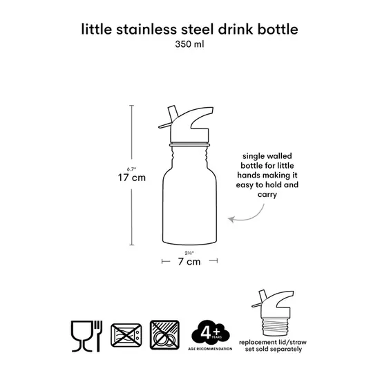 A Little Lovely Company A Little Lovely Company | Petite gourde en acier inoxydable « Étoile filante »